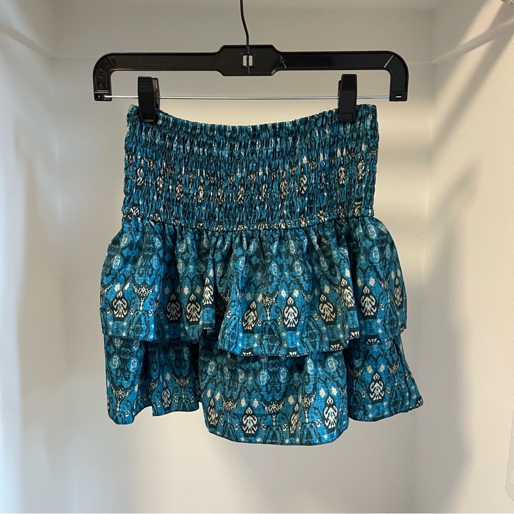 Blue Patterned Ruffled Skirt - Picture 4 of 4